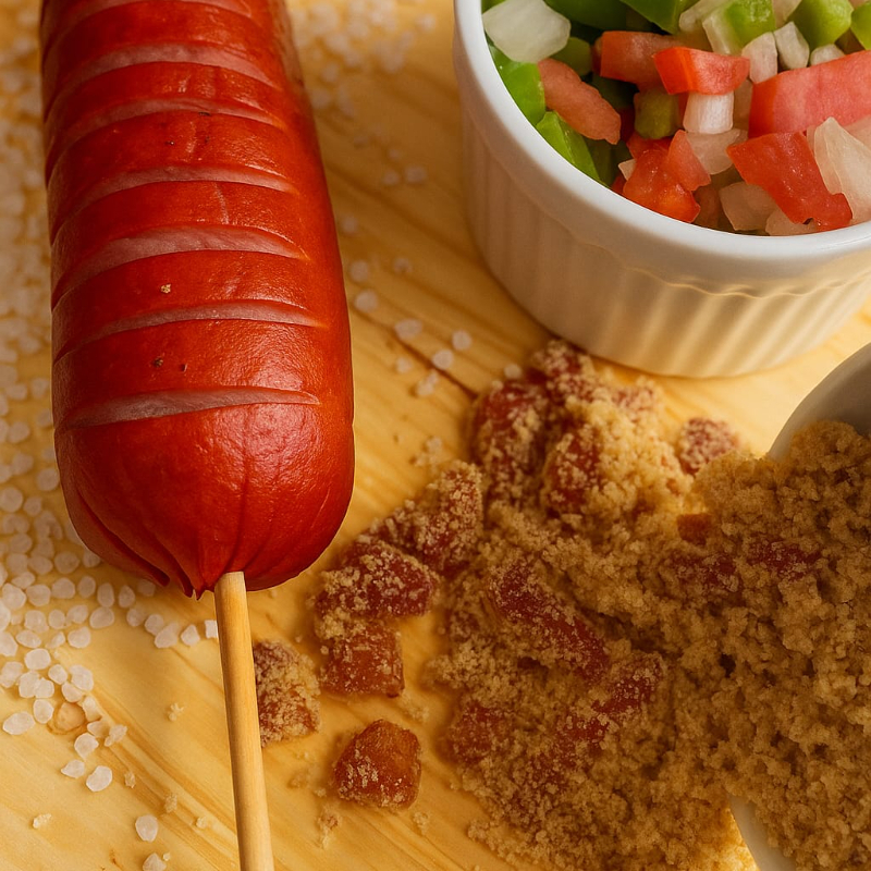 Clássico salsichão assado na brasa, ideal para quem gosta de sabor marcante.