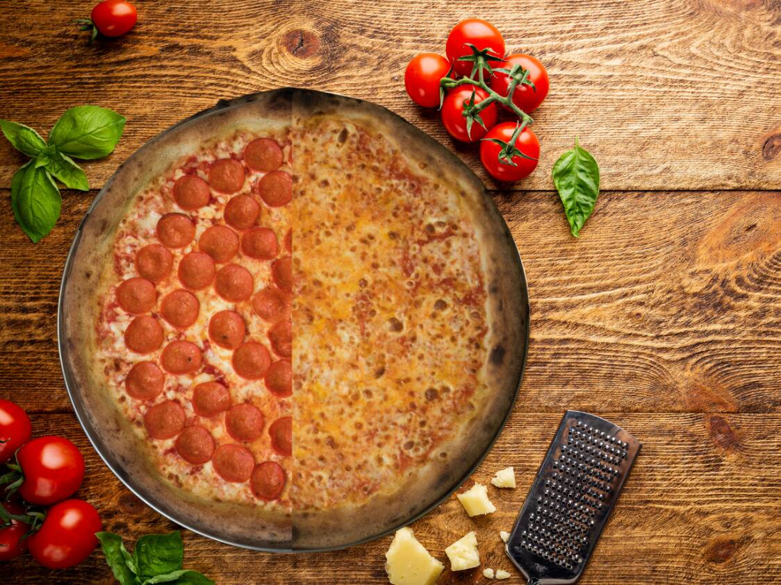 Pizza Grande Mitad Extra Pepperoni y Mitad Queso