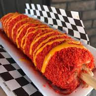 Elote en palo con cheetos Flamin Hot