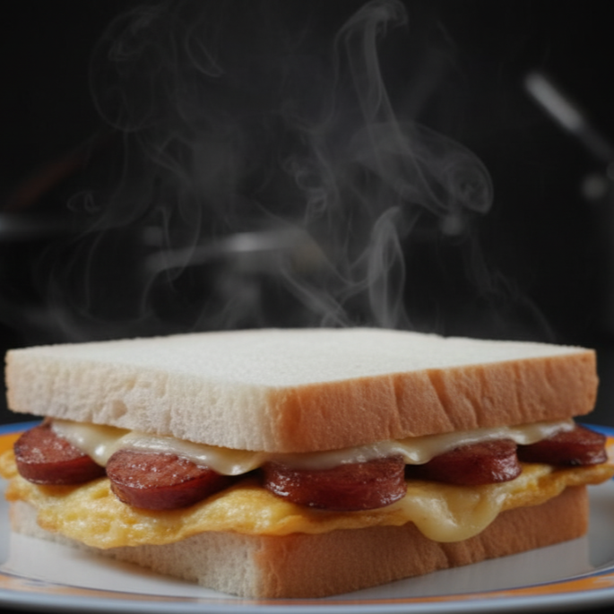 Sándwich de Huevo con Salchicha (El GoudaDog)