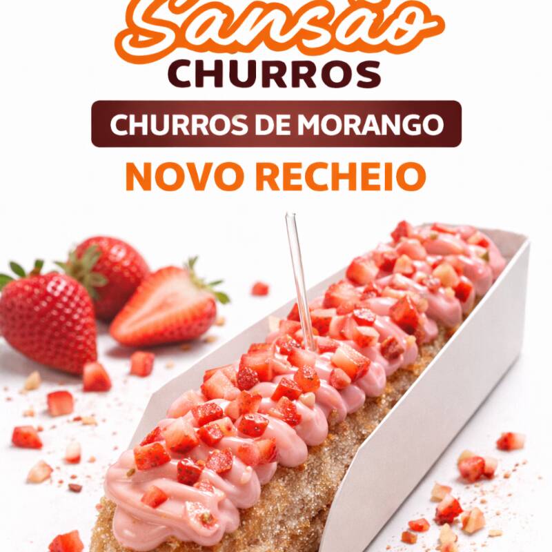 _Churros de musse de Morango 🍓😋_ Sabor doce de morango em um churros crocante e perfeito! 😍 _Importante:_ Nosso churros de morango não acompanha granulados .Mas não se preocupe! Você pode adicionar seus granulados favoritos separadamente! 😉 _Monte seu churros como você quiser! 😊Faça seu pedido agora e aproveite!