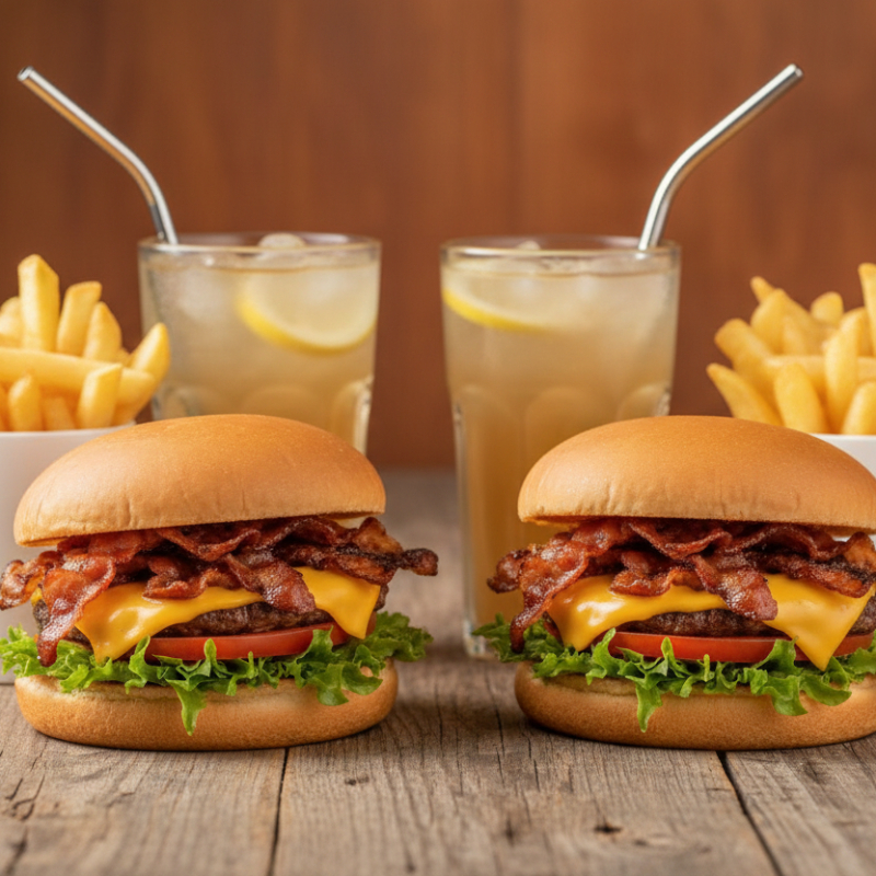 Burger Bacon Premium X2 con Papas y Bebidas