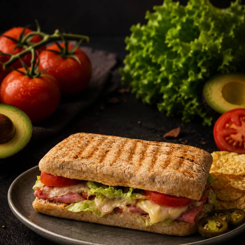 Panini de Jamon con Queso