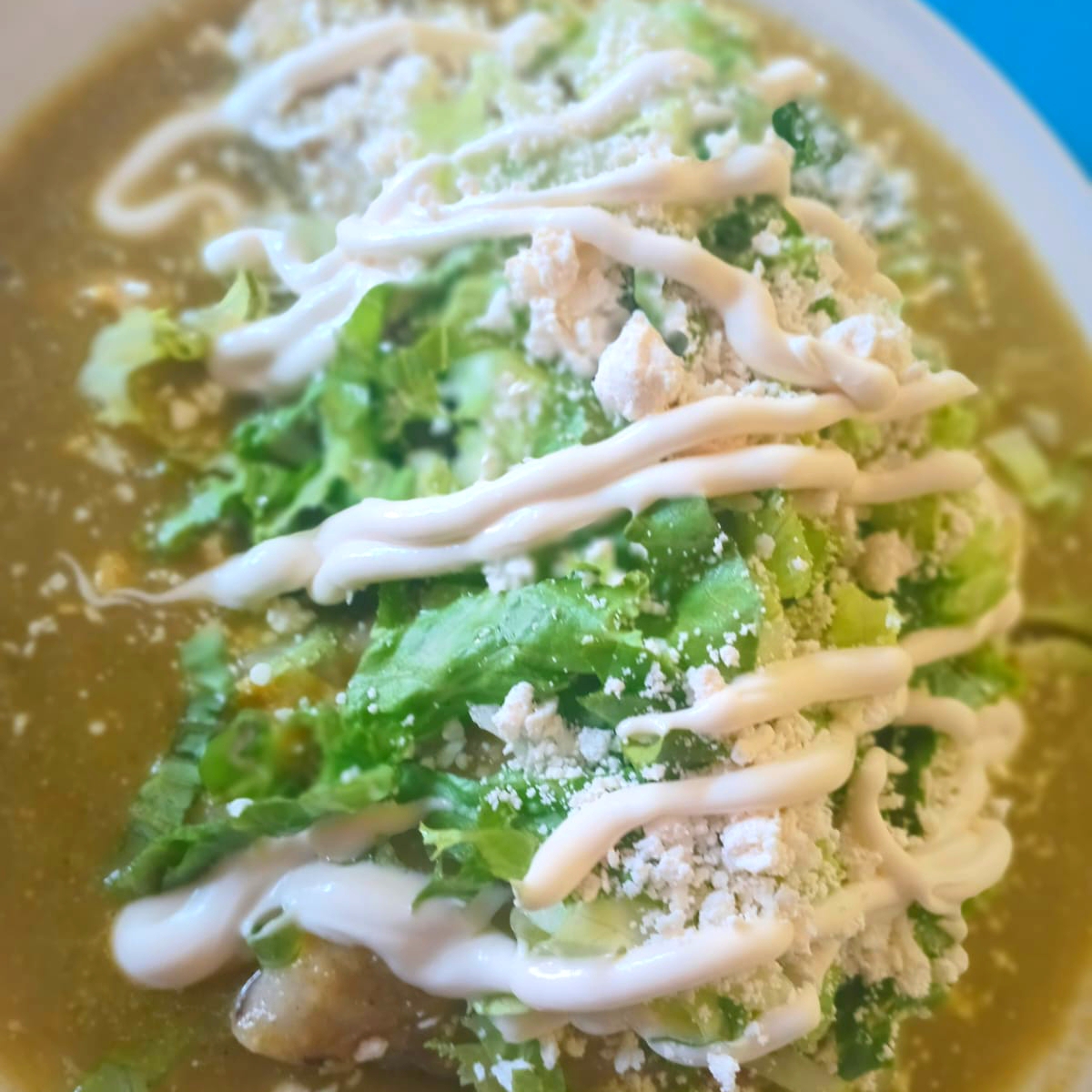 Enchiladas Suizas con Pollo o Quesillo