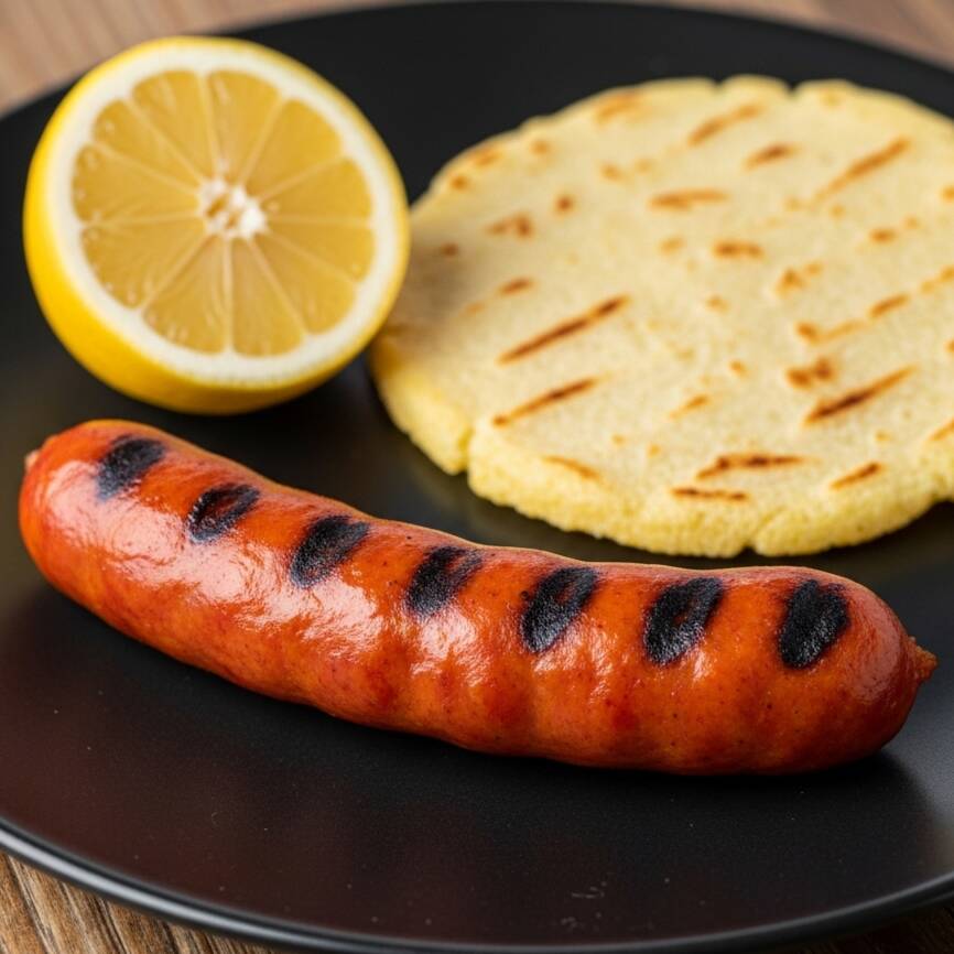 Chorizo antioqueño con arepa