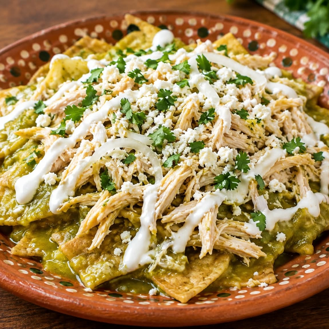 Chilaquiles verdes con pollo