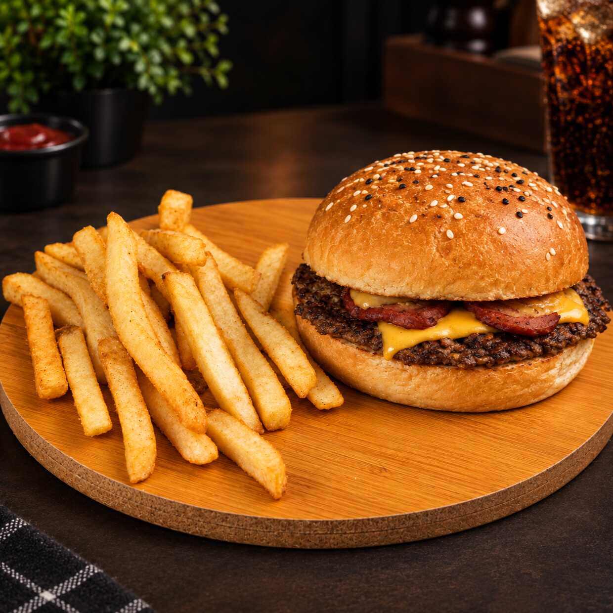 BACON CHEESE + PAPAS
