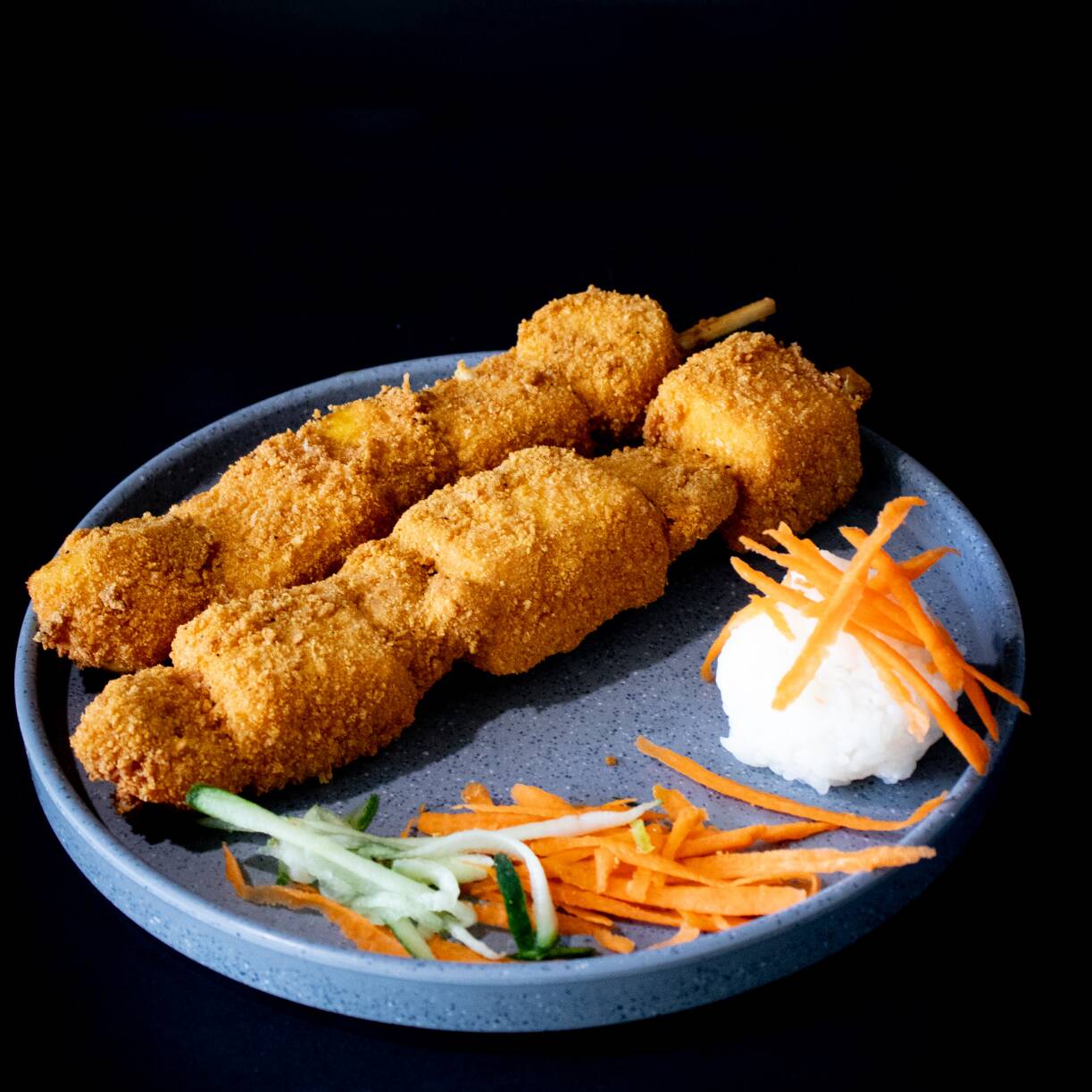 Brocheta de Camaron y Platano