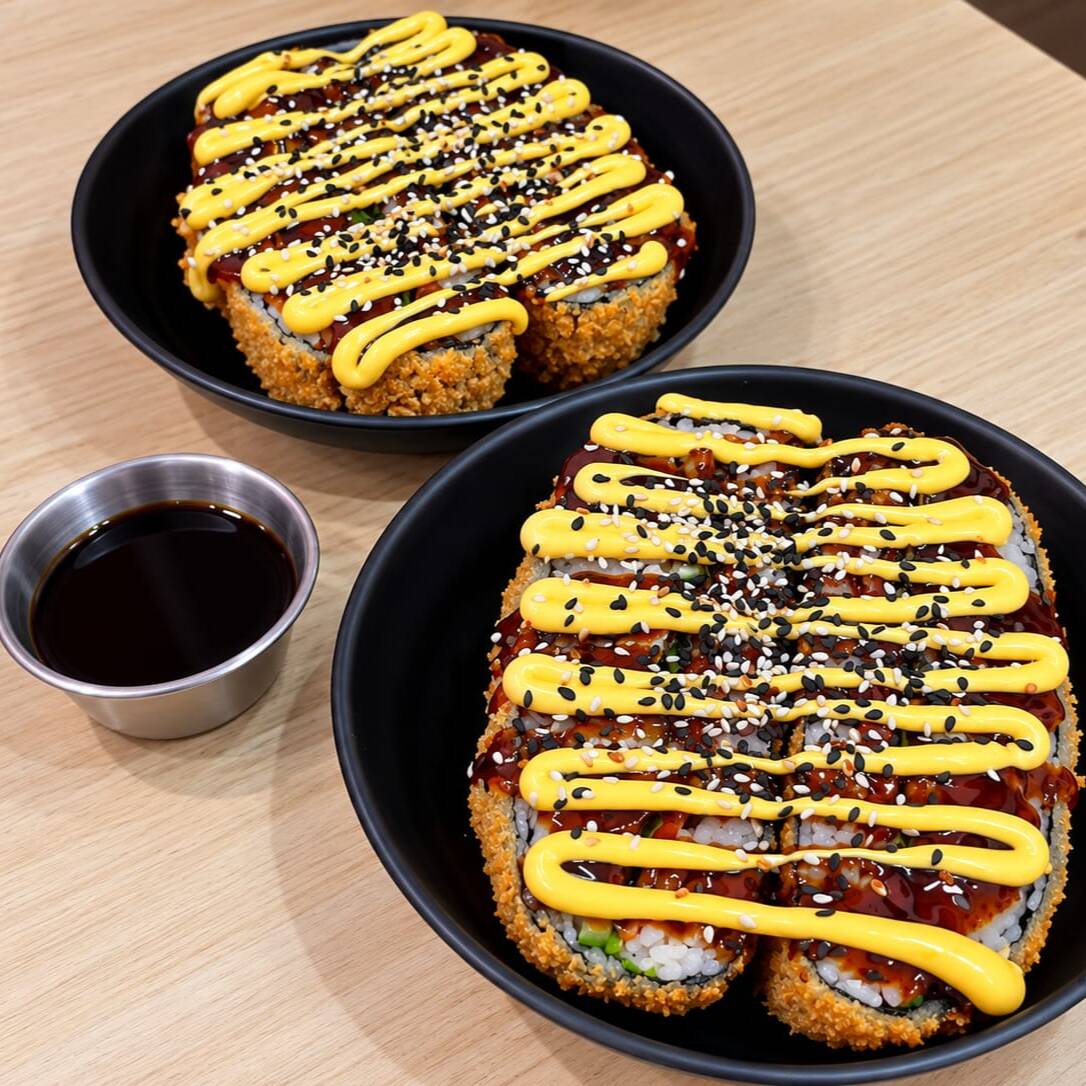 1 SUSHI BURGER A ELEGIR CON MAYO SPICY Y TERIYAKI