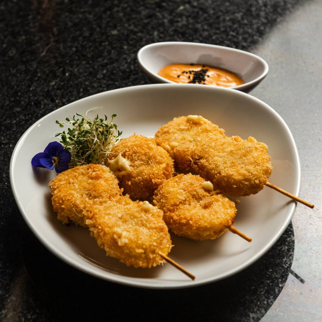 Kushiages Plátano con Queso