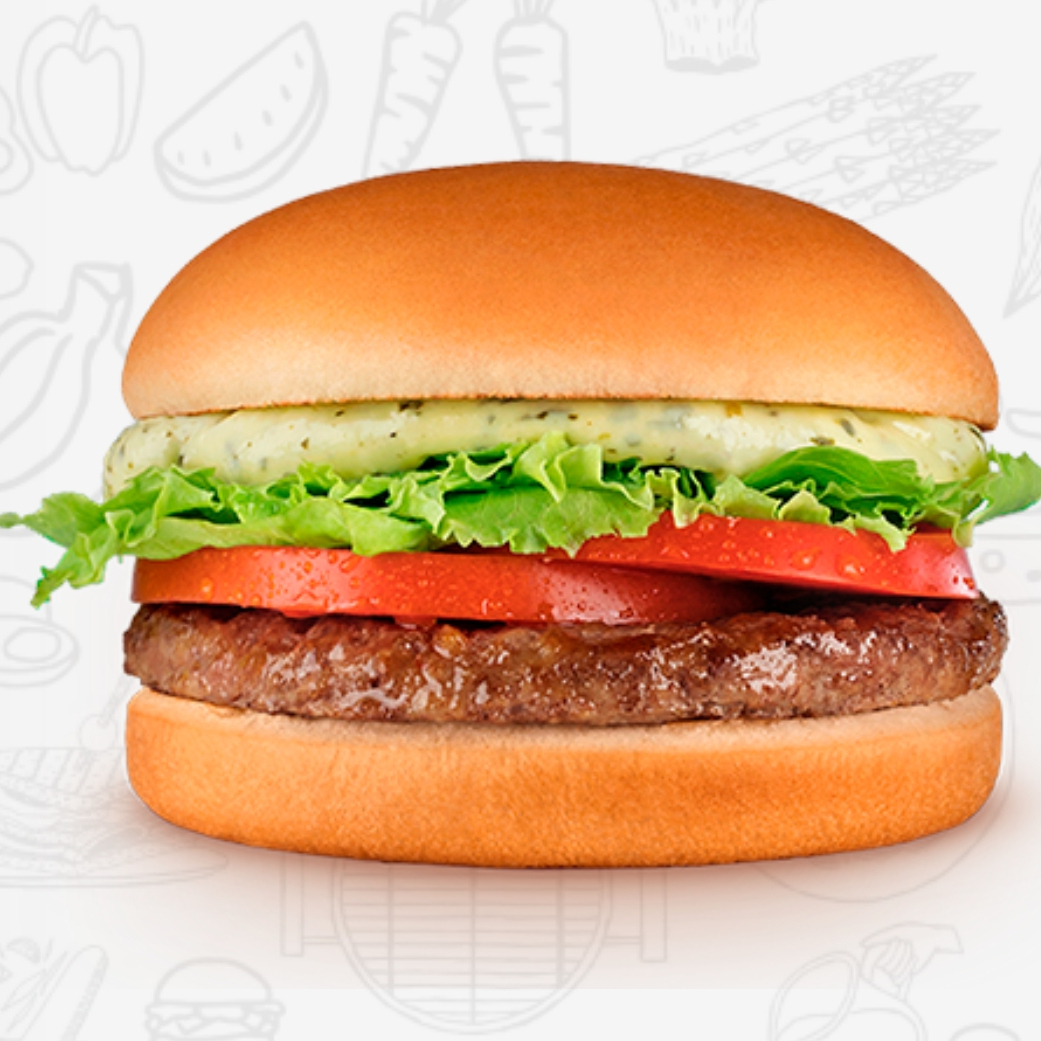 Pão hambúrguer cebola tomate molho especial da casa e requeijão cremoso