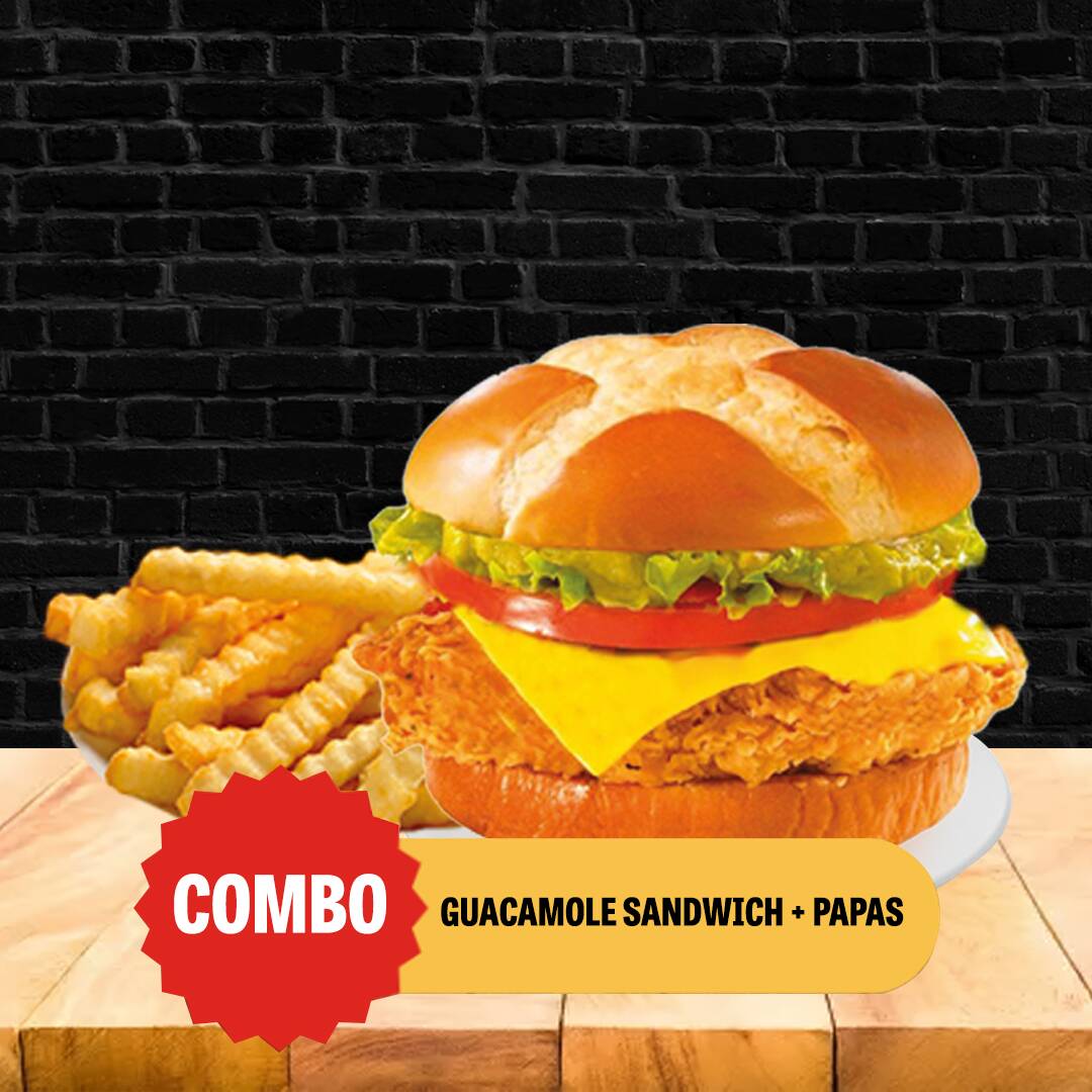 PROMO HAMBURGUESA GUACAMOLE + PAPAS