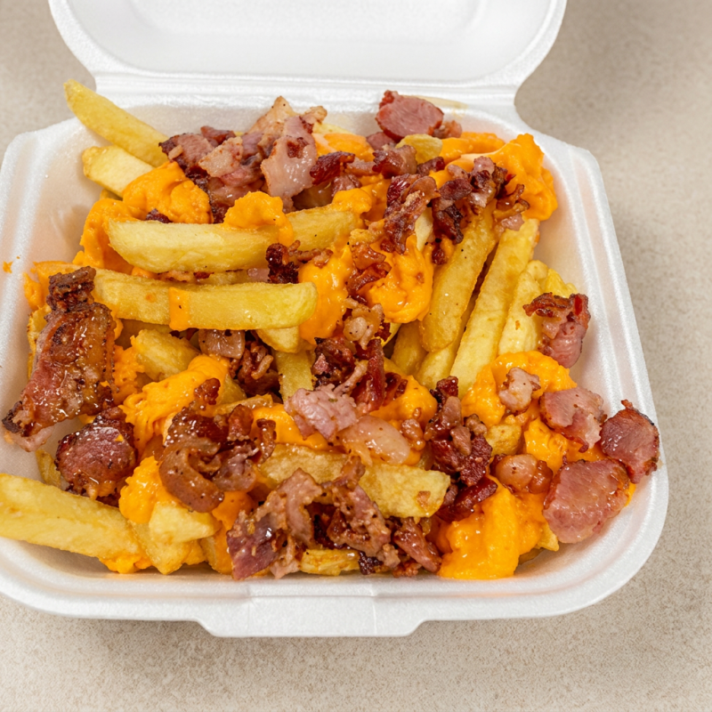 Batata frita, bacon, cheddar