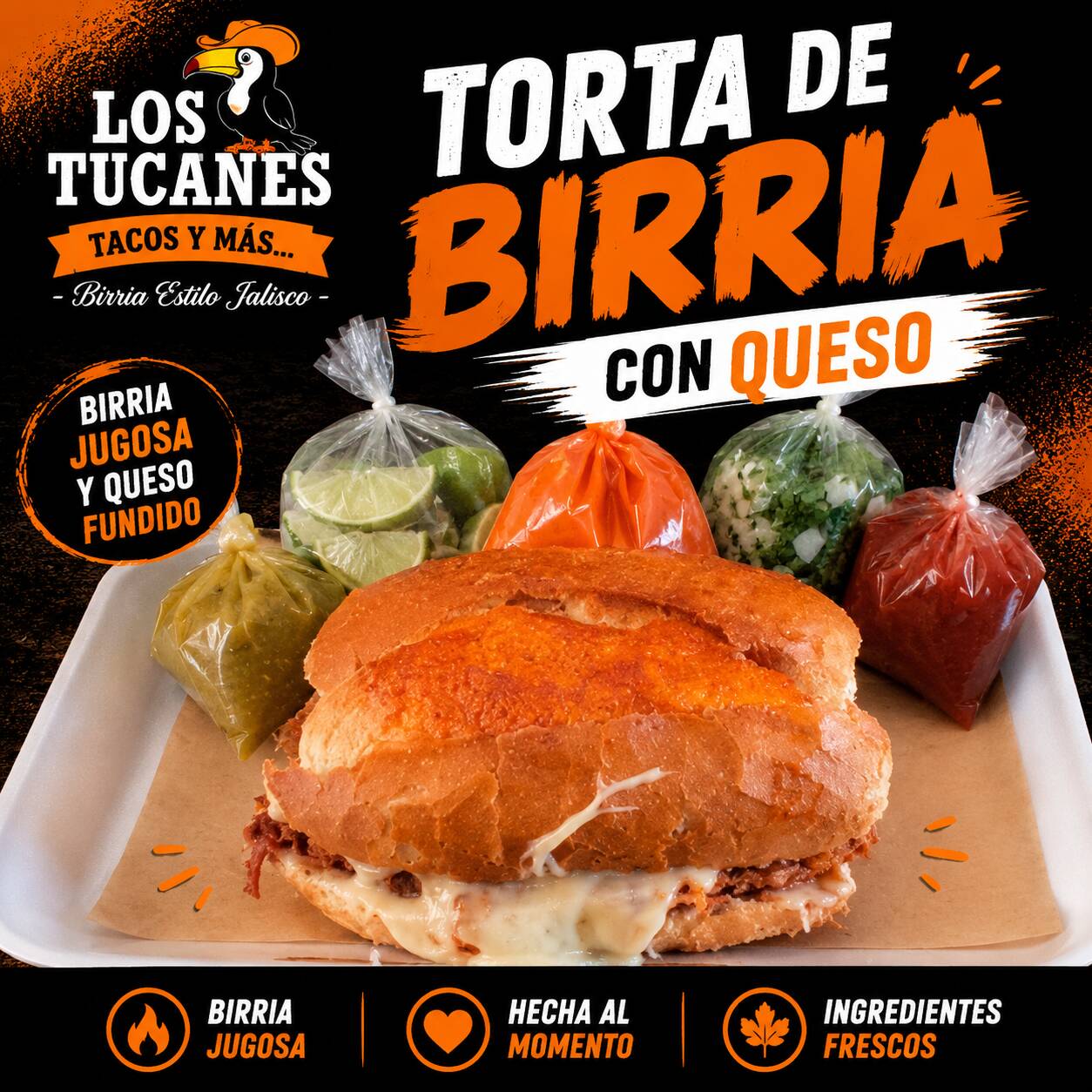 Torta de Birria C. Queso
