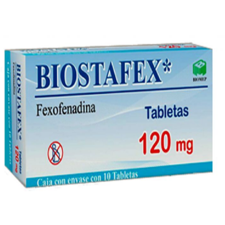 Biostafex(Fexofenadina)120MgCaja Con10 Comprimidos
