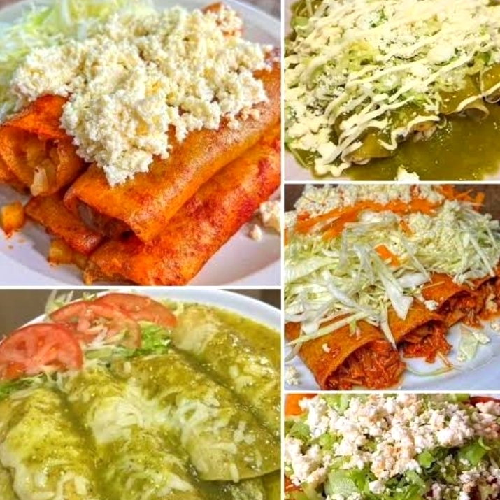 Enchiladas Verdes, Rojas o Suizas con Pollo o Huevo