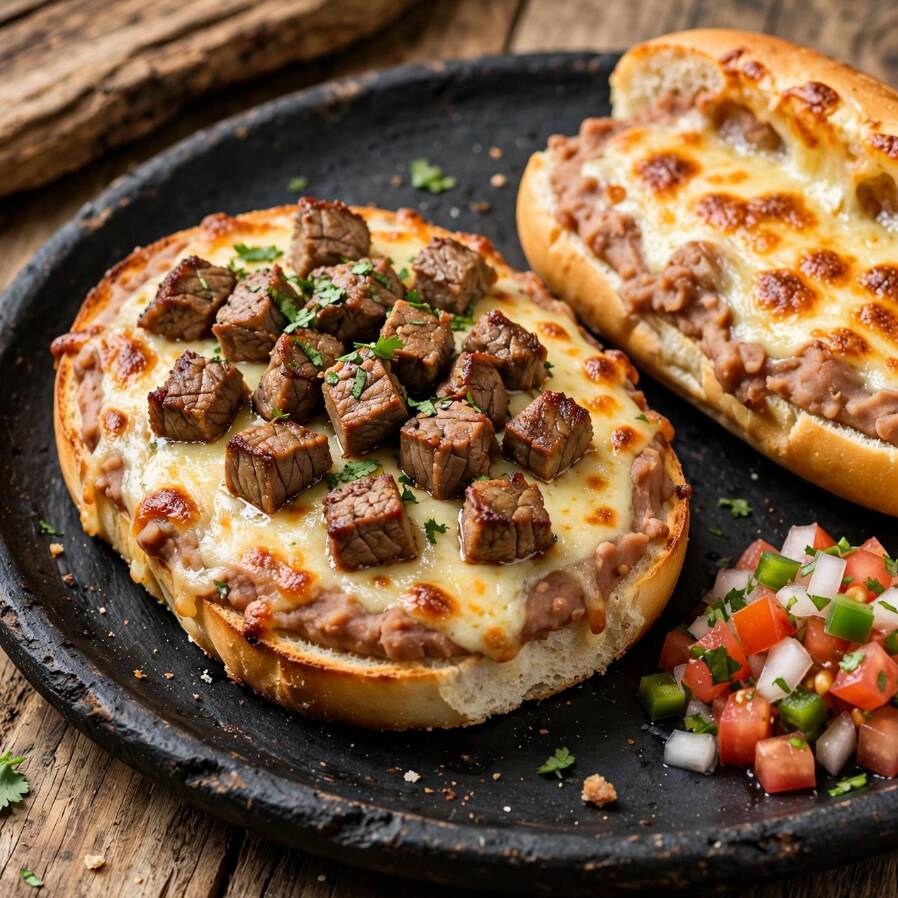 Mollete de Bistec