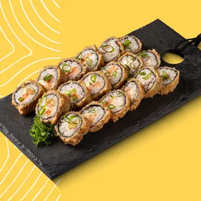 6 Hot Roll Philadelphia Atum 12 Hot Roll Philadelphia Salmão Finalizado com Cebolinha