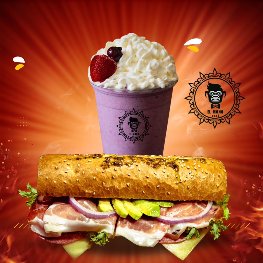 Panino Serrano y Frutos Rojos Frappe