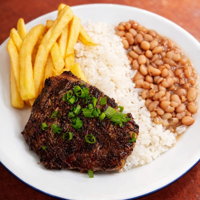 Delicioso prato feito com carinho e super saboroso, com carnes assadas na brasa e acompanhadas de arroz branco soltinho, feijão de vó preparado no dia. Escolha seu acompanhamento.