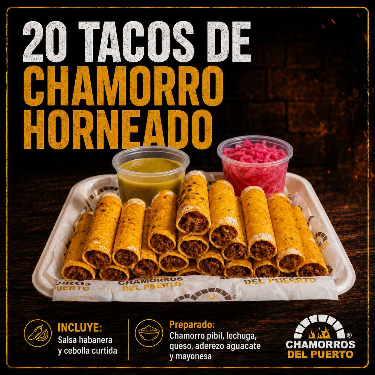 20 Tacos de Chamorro Pibil