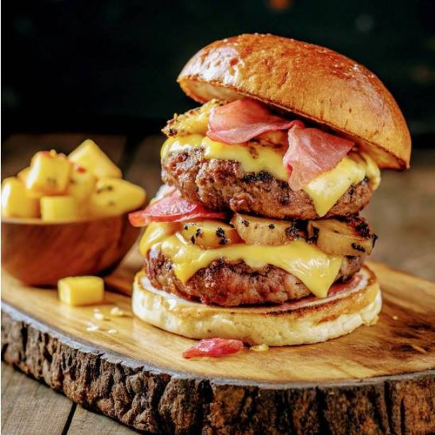 (Doble) Hamburguesa Aloha (Piña 🍍+ Jamón)