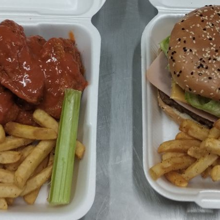 Hamburguesa con Tocino y 3 Boneless