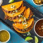 4 Tacos de Res + 1/2 Litro de Consomé