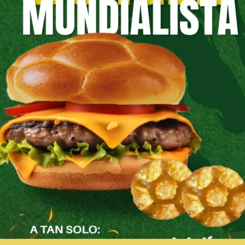 BURGER MUNDIALISTA DE RES CON REFRESCO