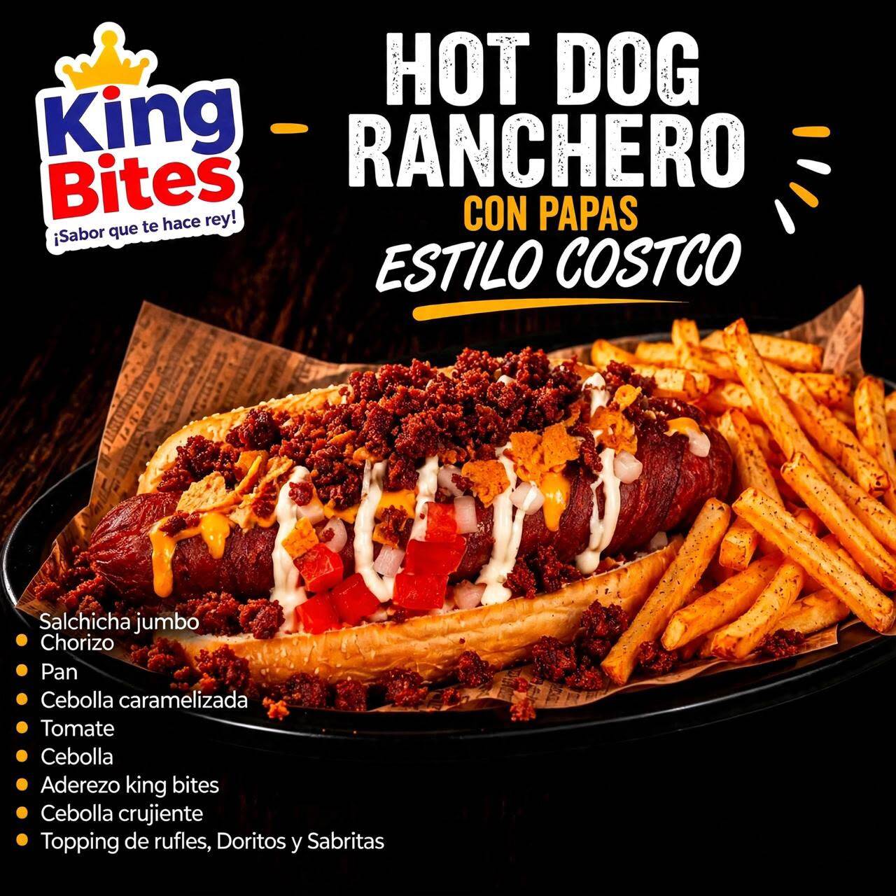 🌵 HOT DOG RANCHERO CON PAPAS (150 GRS)