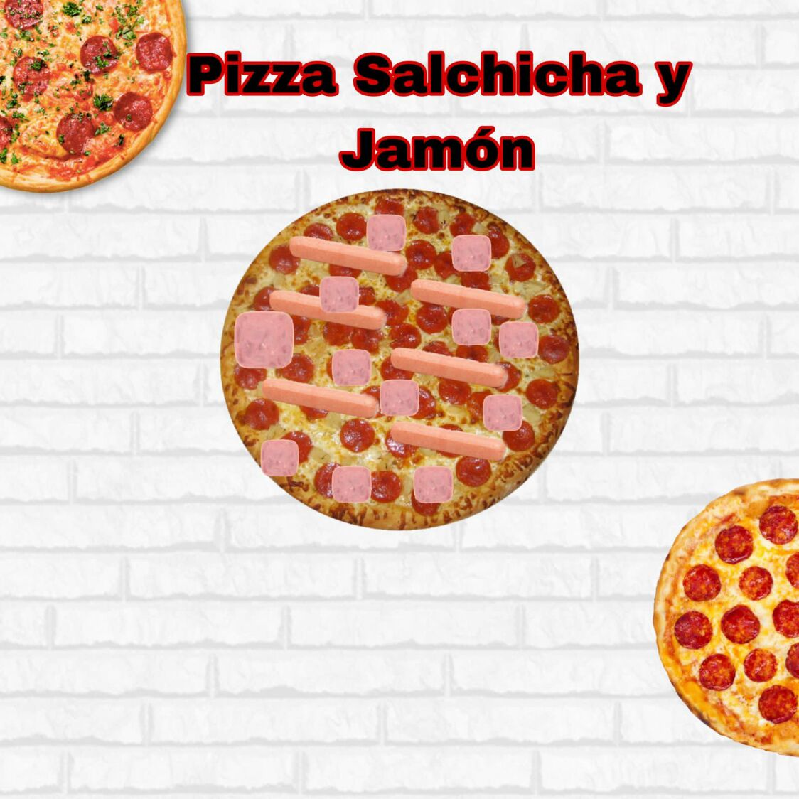 PIZZA MEDIANA ALEMANA JAMÓN  SALCHICHA