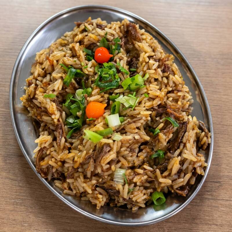 Memorável arroz de costela.