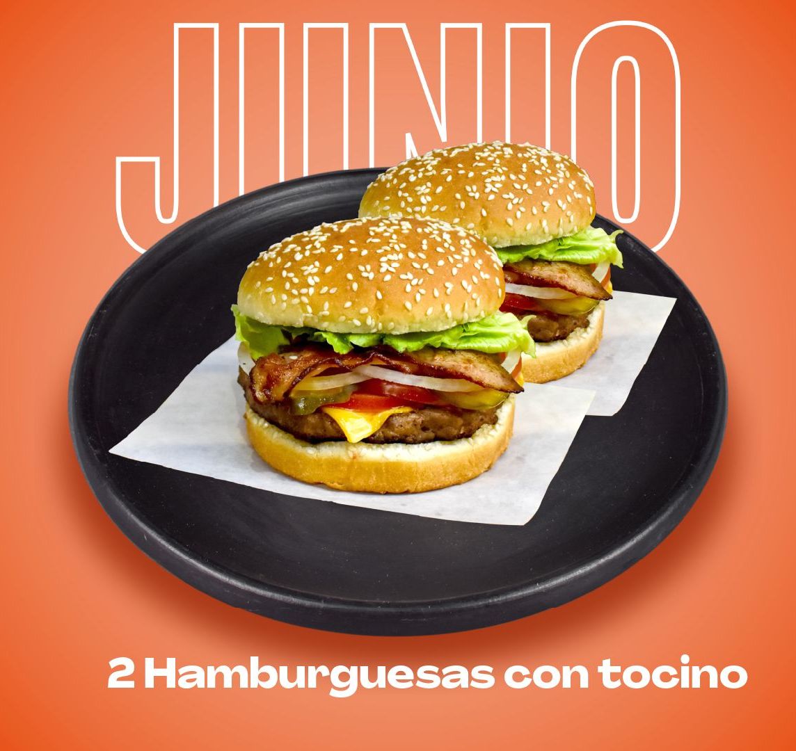 Hamburguesas con Tocino (2 pz)