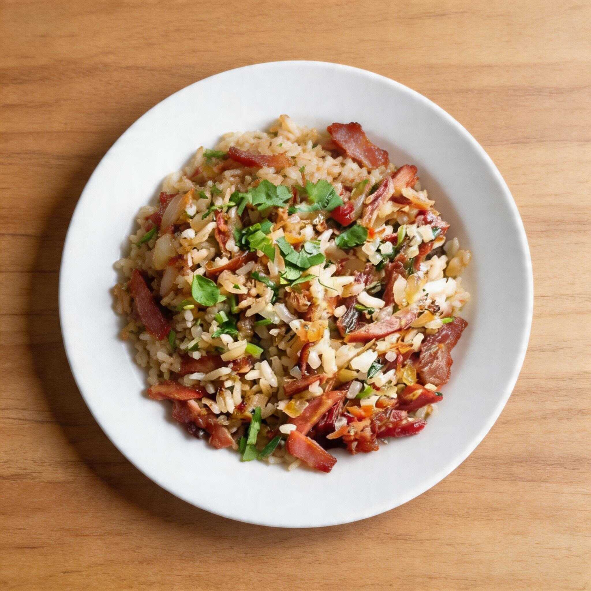 Arroz à Carreteiro de 300g, um acompanhamento sublime. Este prato é meticulosamente preparado com carnes nobres cuidadosamente selecionadas, trazendo um sabor inigualável para sua refeição. A salsa e a cebola adicionam um toque refrescante e aromático, equilibrando perfeitamente a robustez da carne. Cada garfada deste arroz à carreteiro é uma experiência gastronômica única, que irá surpreender.