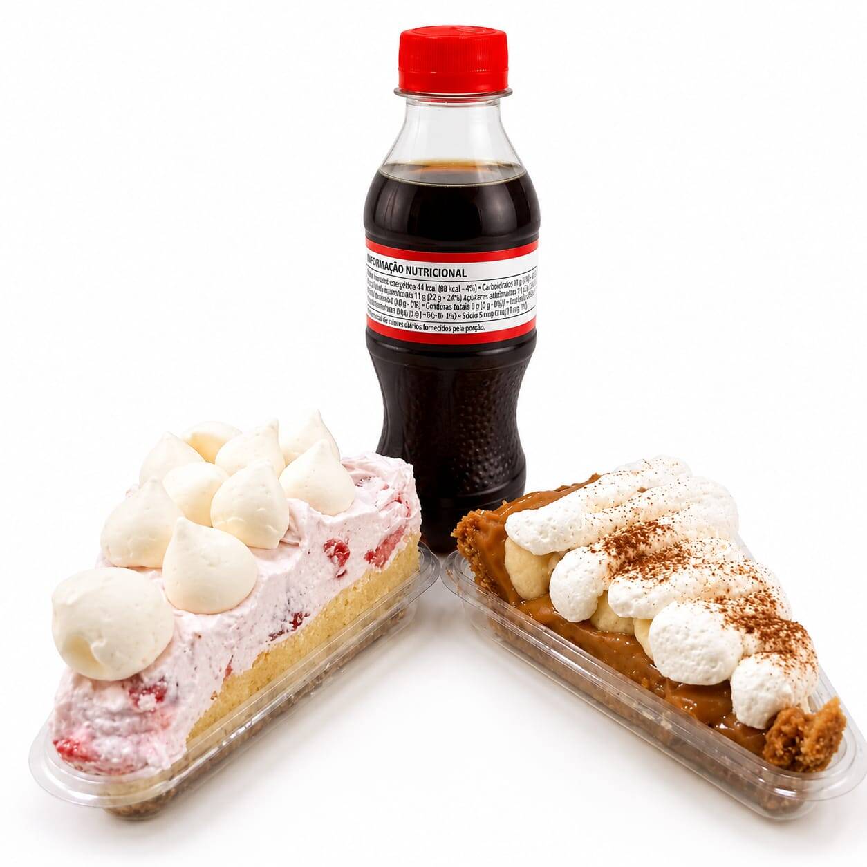 Duas fatias simplesmente irresistíveis!
A combinação perfeita da nossa Morangoffe com a clássica Banoffe, reunidas em um combo feito para quem ama sobremesas especiais.
Massa crocante, recheios cremosos e sabores que se completam em cada colherada.
E para deixar a experiência ainda melhor, acompanha uma Coca-Cola bem geladinha.
Combo Morangoffe + Banoffe + Coca-Cola Um trio perfeito para adoçar o seu Dia!