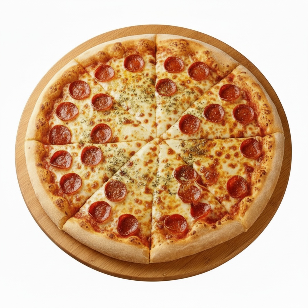 Aprecie a categoria 'Meio a Meio (dois sabores)', que oferece a você a liberdade de escolher duas combinações de sabores em uma única pizza. Presenteie o seu paladar com nossas pizzas artesanais, meticulosamente preparadas com um processo que envolve higiene rigorosa, carinho genuíno e cuidado preciso. Aproveite essa experiência única, onde a qualidade dos ingredientes se une à habilidade dos nossos chefs para oferecer uma pizza inesquecível.