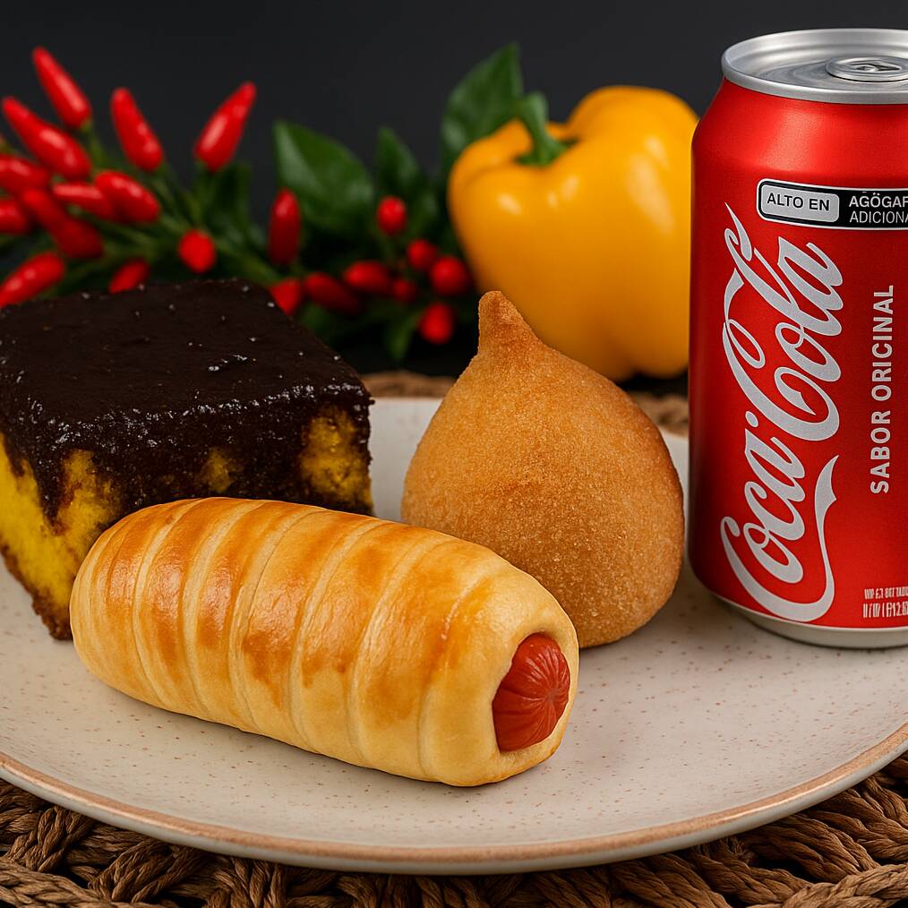 Escolha entre 3 deliciosos salgados + 1 bebida à sua escolha.