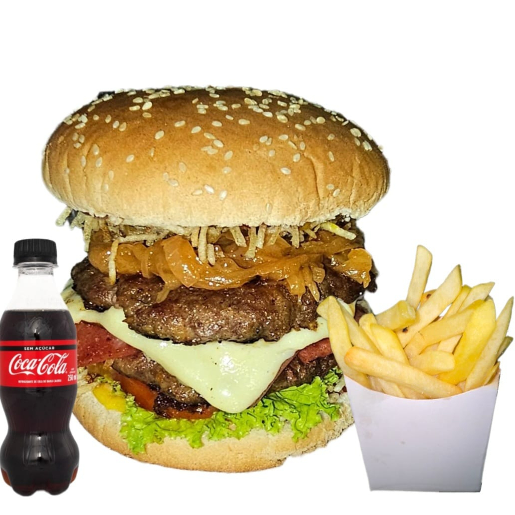 Combo Hamburguesa Doble Carne + Papas + Bebida