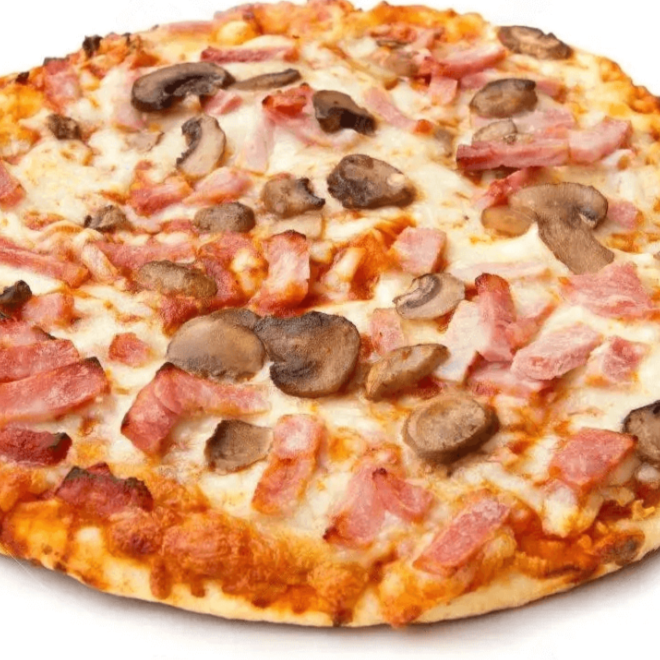 Pizza de Jamon y Champiñones