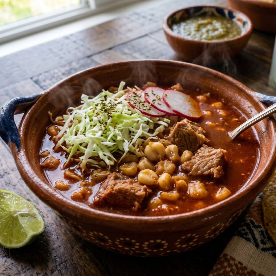 Pozole Rojo con Carne de Puerco 1 L