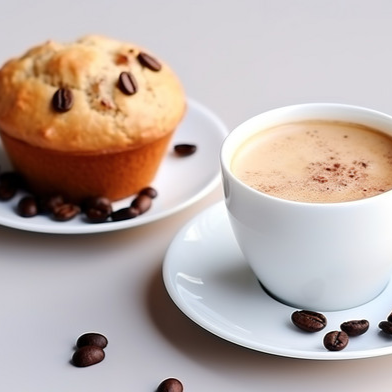 1 Muffin con chispas chocolate y 1 café americano.