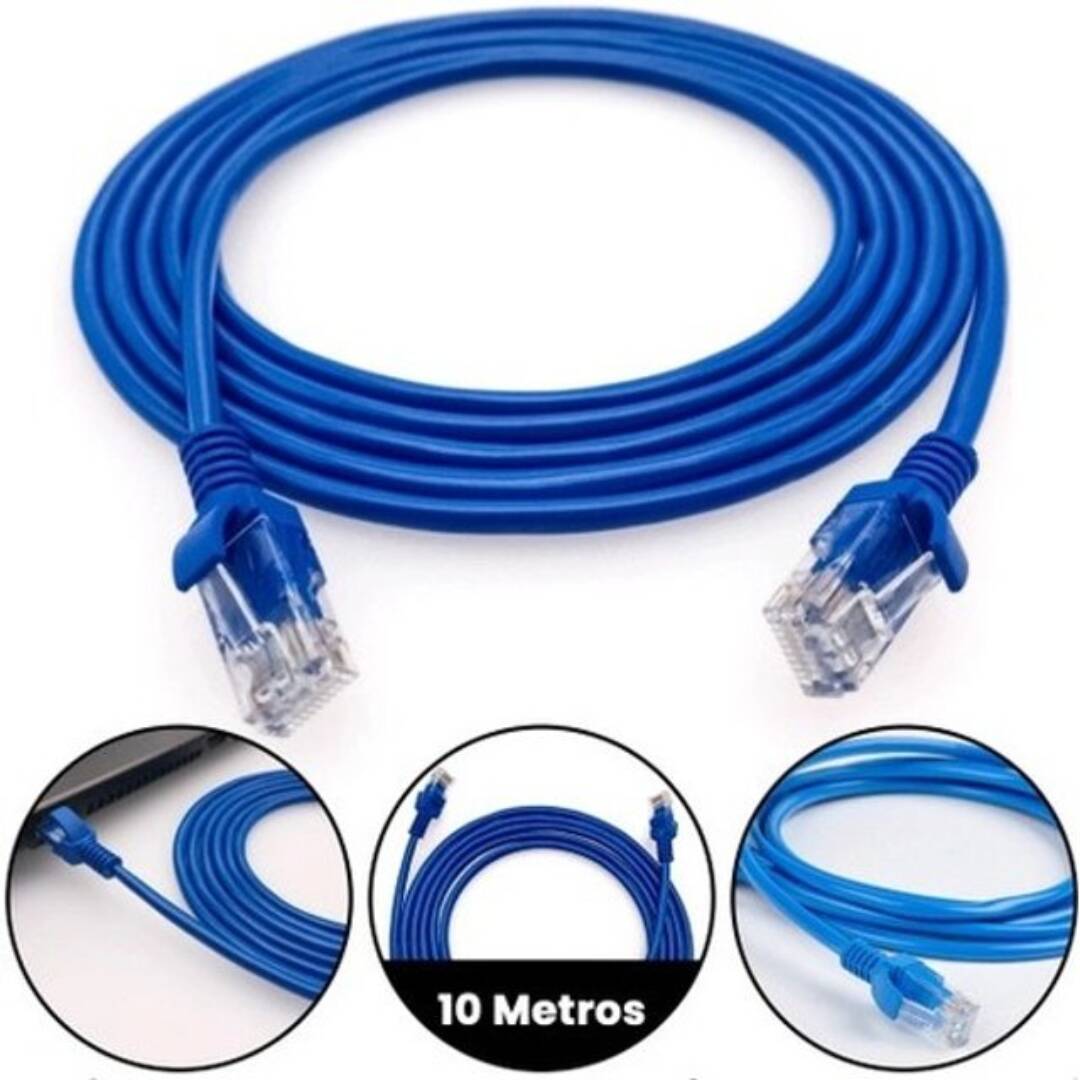 Cabo de rede Rj45 com 10 metros de comprimento, ideal para conexões estáveis e de alta velocidade em computadores, roteadores, modens, impressoras, Smart Tvs e outros dispositivos. Garante navegação fluida e transferência de dados sem interferências, perfeito para ambientes residenciais e profissionais.  cabo de rede, cabo rj45, cabo ethernet, cabo internet, cabo de rede 10 metros, cabo lan, cabo para modem, cabo para roteador, cabo para computador, cabo para impressora, cabo para tv, cabo de rede longo, cabo de internet 10m, cabo para conexão estável, cabo de rede alta velocidade, acessório de internet, cabo de rede para escritório, cabo para conexão cabeada, cabo rede gigabit, cabo de rede cat5, cabo rede cat6, cabo rede durável, cabo para rede doméstica, cabo para internet rápida, instalação rede, cabo lan 10m, conexão cabeada, rede estruturada, informática, eletrônico, eletrônicos, cabo de rede, cabo para internet, cabo de rede rj45, cabo de 10 metros, cabo de rede, home office