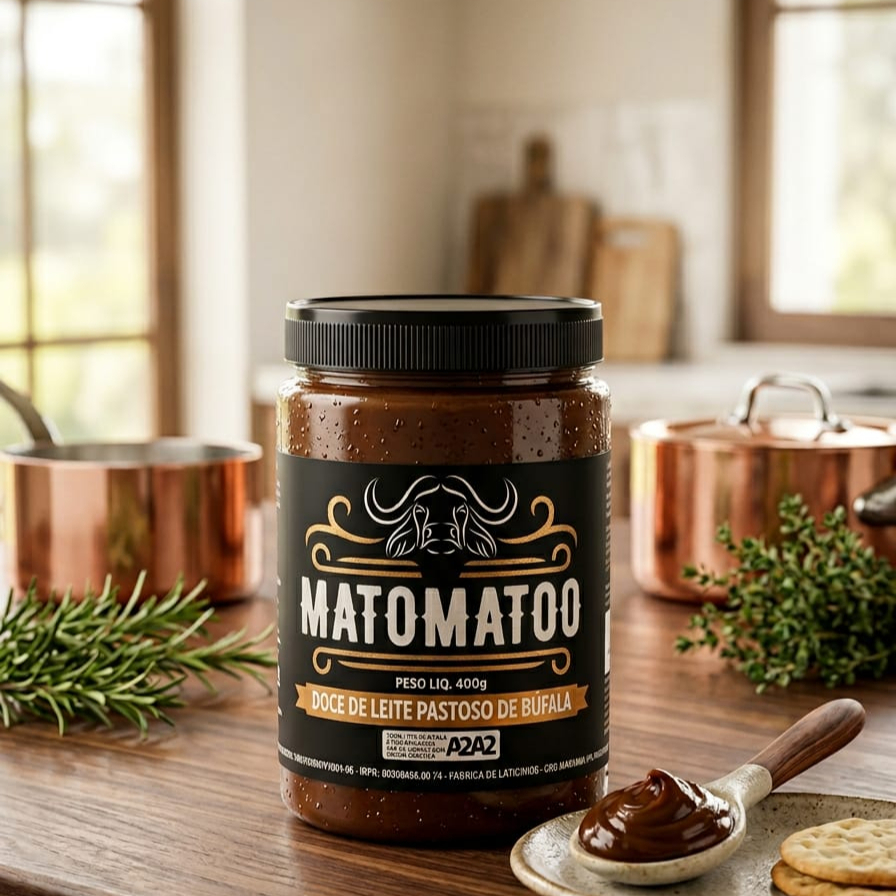 Feito a aprtir da proteína A2A2. Composto por leite de búfala pasteurizado integral e açúcar. Sem aditivos, sem conservantes. Apenas 8% de açúcar.