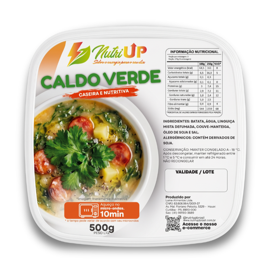 Clássico português com couve fresca, linguiça e caldo encorpado. Perfeito pros dias frios de Curitiba. Pronto em 6 minutos. 🥬