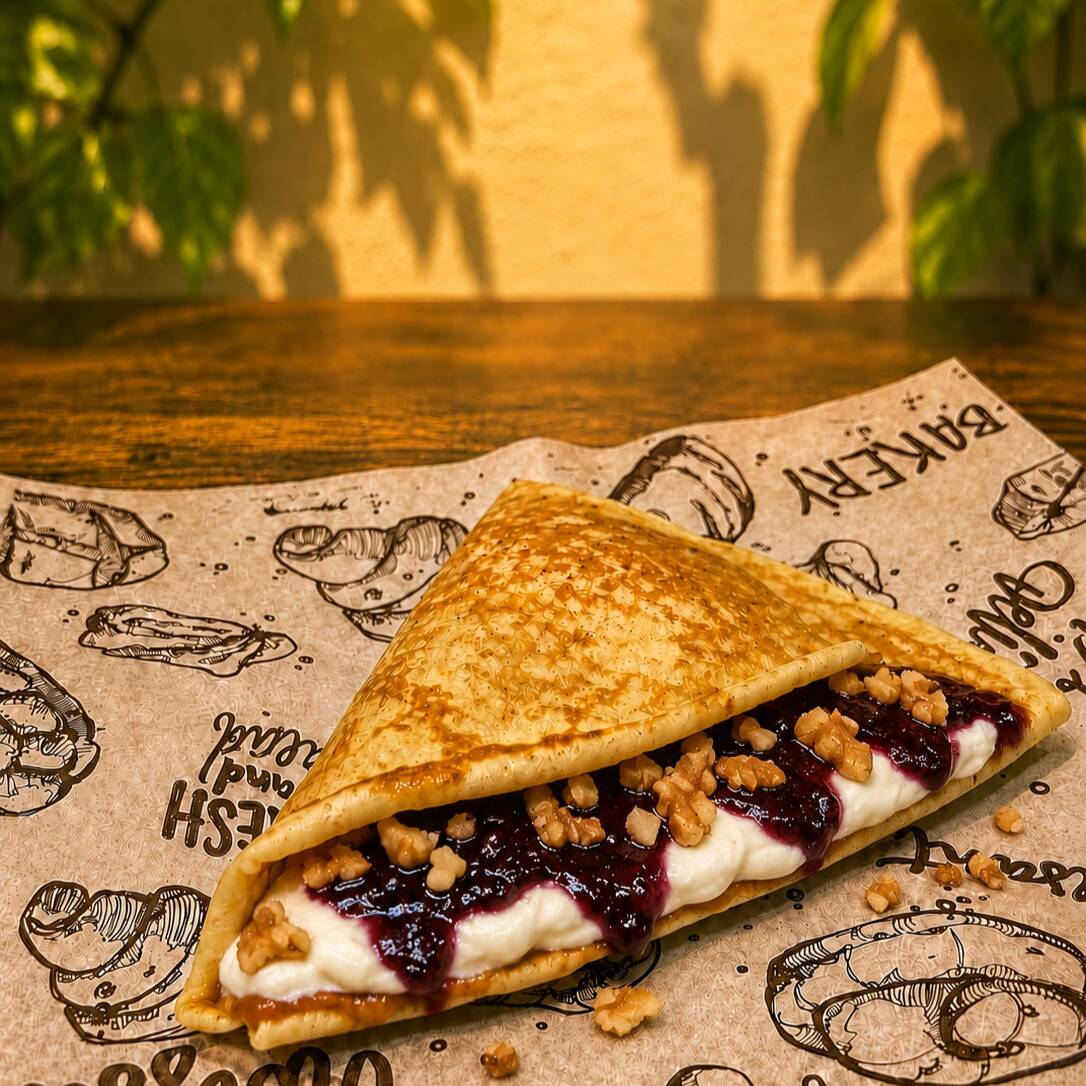 Crepa philadelphia y mermelada