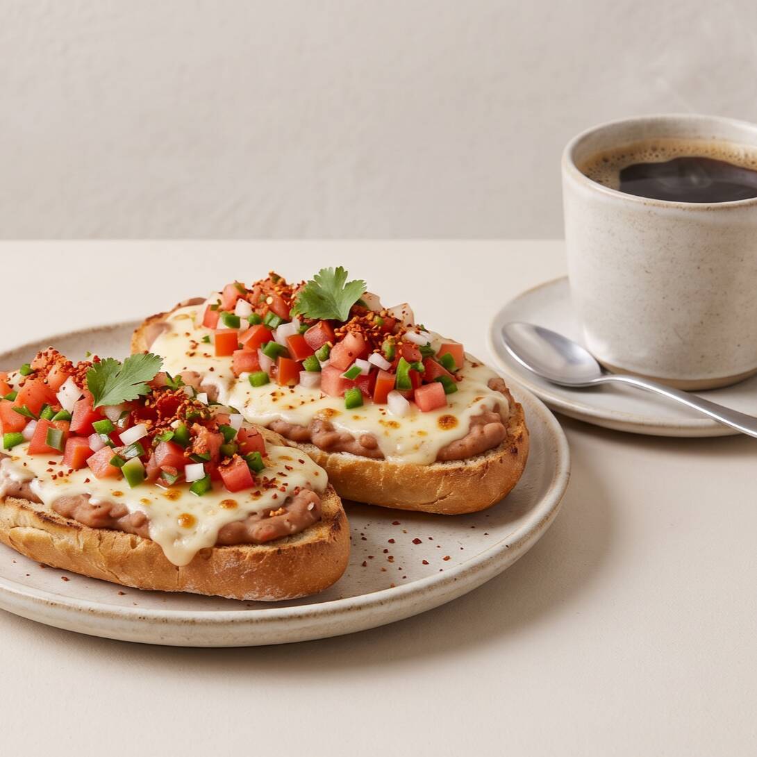 Molletes con Café