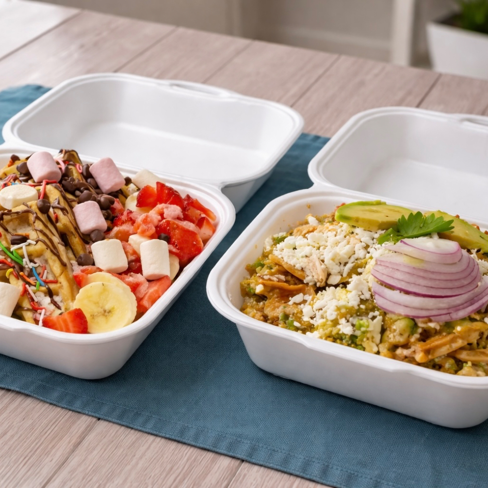 Chilaquiles expréss+waffles gratis