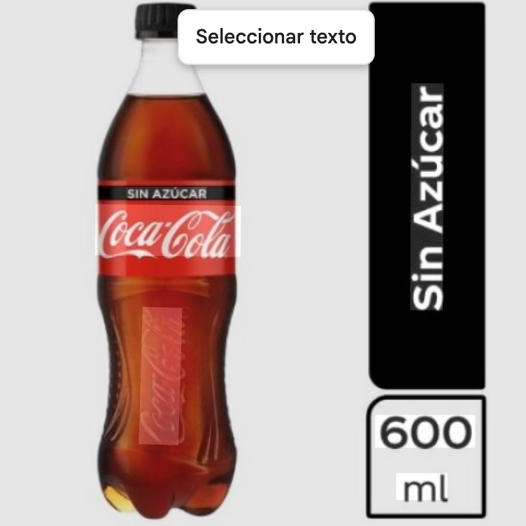 COCA COLA ZERO 600ML.