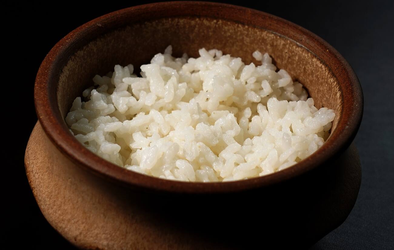 Arroz japonês cozido