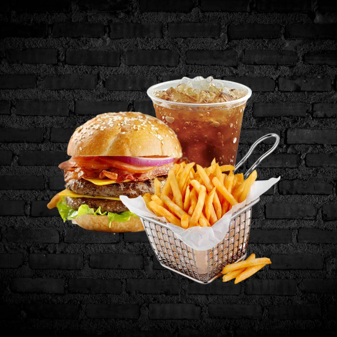 Hamburguesa + Doble + Papas + Mr Tea